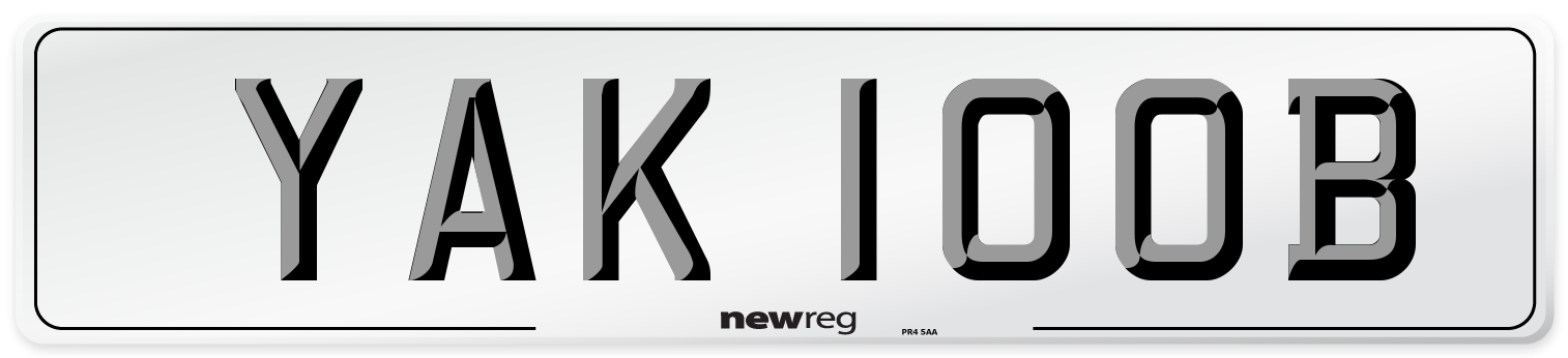 YAK 100B Number Plate from New Reg